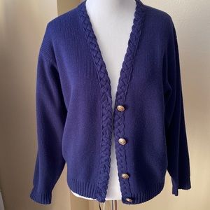 Navy Blue Vintage Cardigan Sweater